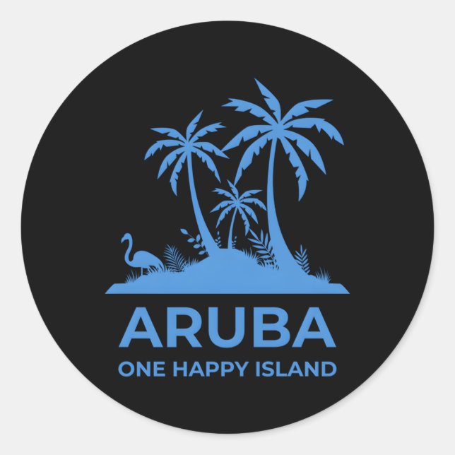 Aruba One Happy Island Classic Round Sticker (Front)