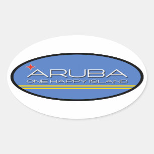 Aruba - One Happy Island Oval Sticker