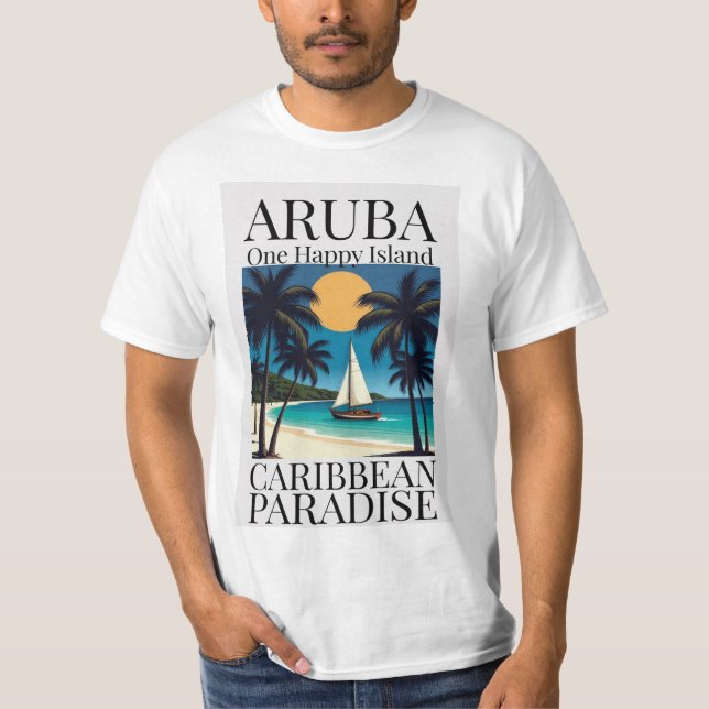 Aruba One Happy Island  T-Shirt (Front)