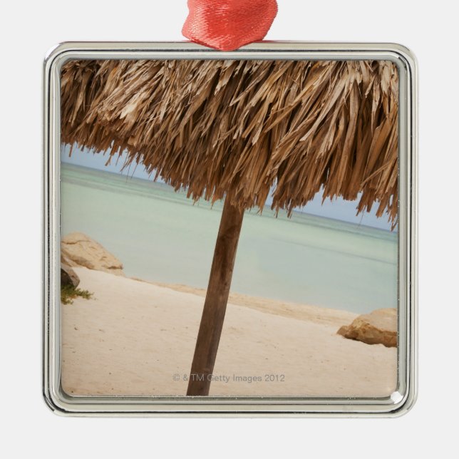 Aruba, palapa on beach metal tree decoration (Front)