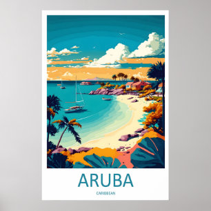 Aruba Poster Ski Park Vintage Travel National