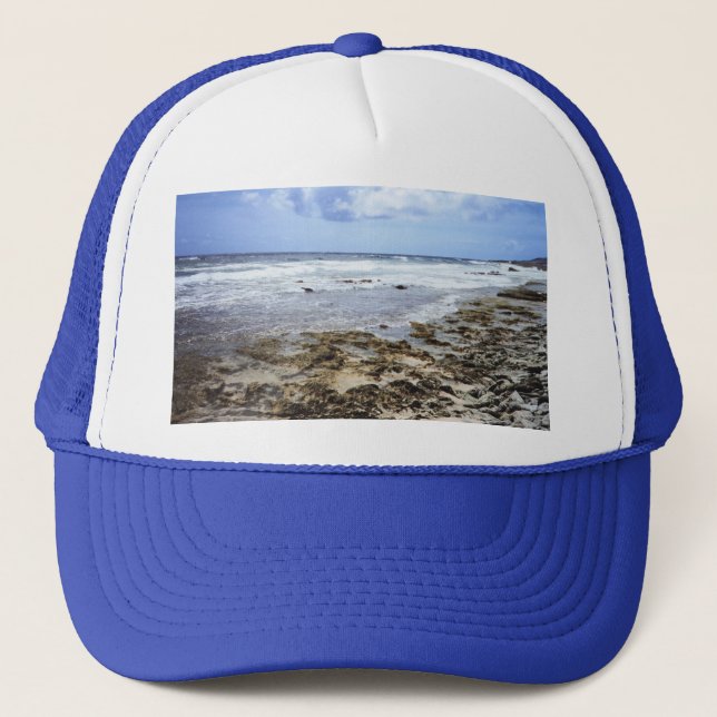 Aruba Rocky Ocean Trucker Hat (Front)