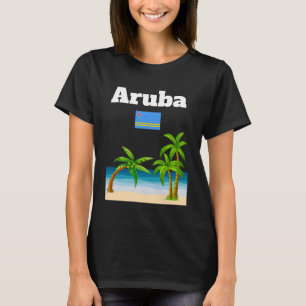 Aruba souvenir Caribbean tropical beach palm tree  T-Shirt