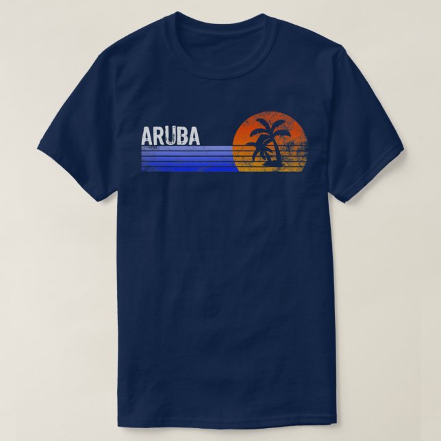 Aruba Souvenir Retro Sunset Trip Summer Vacation T-Shirt (Design Front)