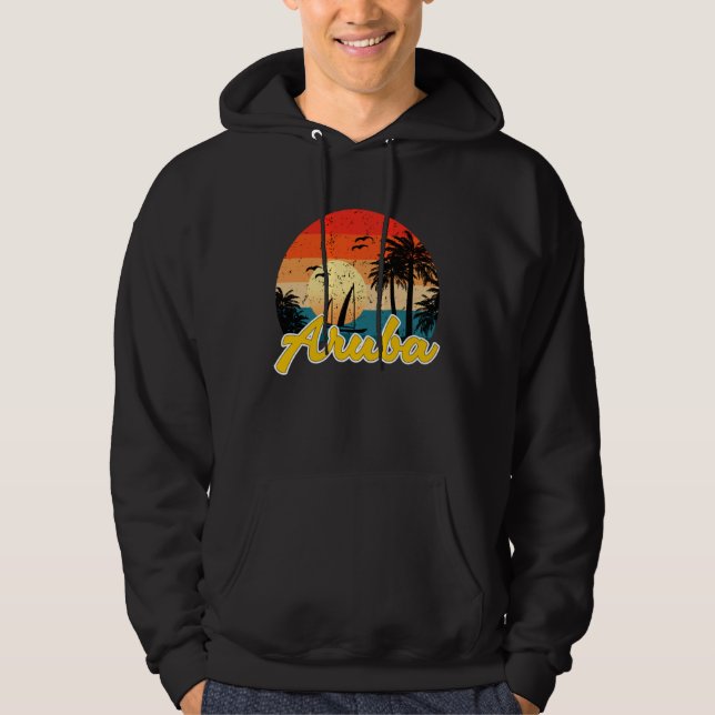 Aruba Souvenirs Caribbean Islands Vacation Vacay M Hoodie (Front)