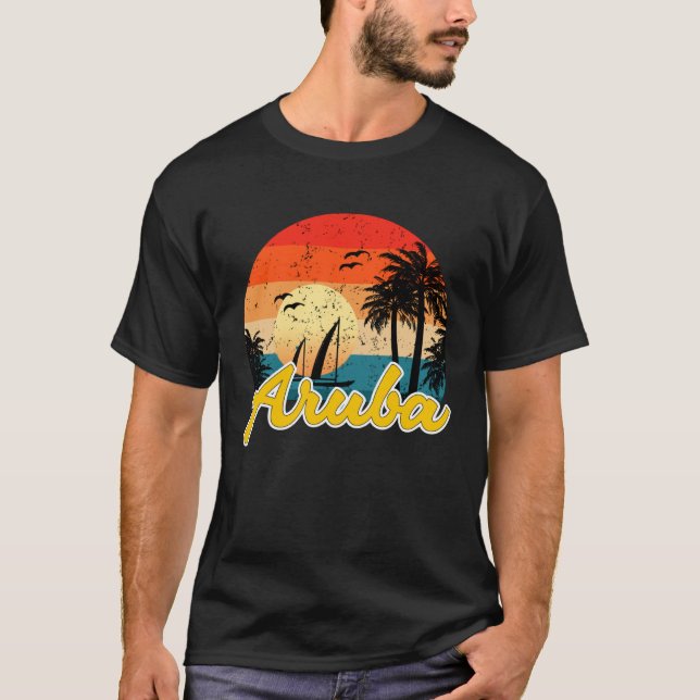 Aruba Souvenirs Caribbean Islands Vacation Vacay M T-Shirt (Front)