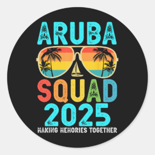Aruba Squad 2025 Vacation Friends Family Matching Classic Round Sticker