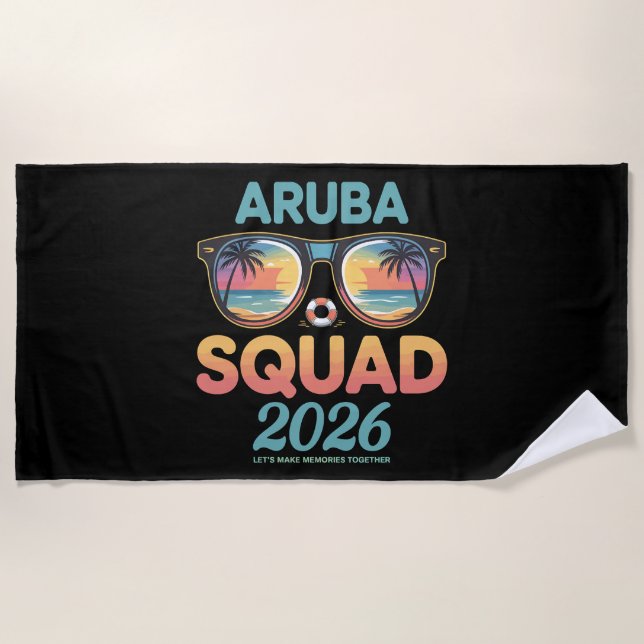 Aruba Squad 2026 Retro Beach Towel (Front)