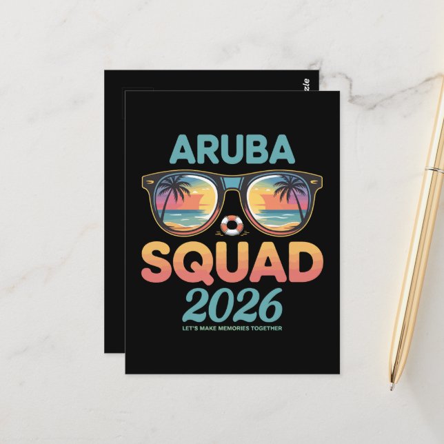 Aruba Squad 2026 Retro Postcard (Front/Back In Situ)