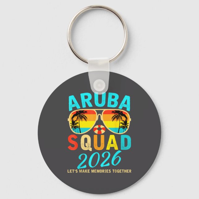 Aruba Squad 2026 Vacation Friends Family Matching  Key Ring (Front)