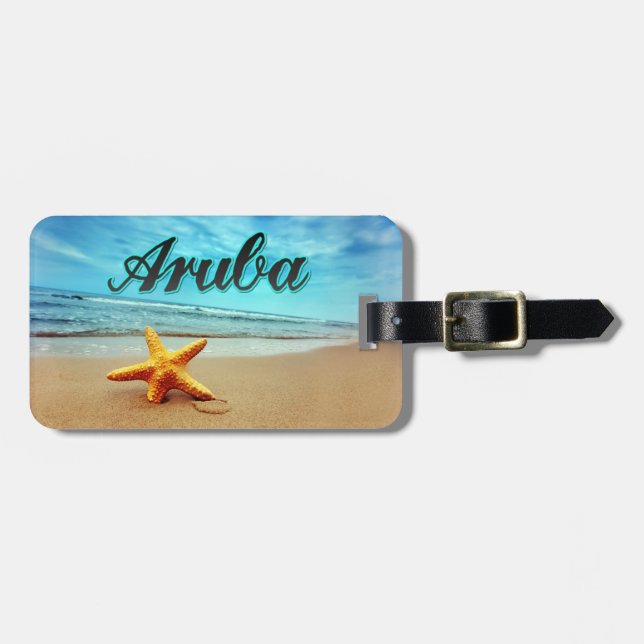 Aruba starfish luggage tag (Front Horizontal)