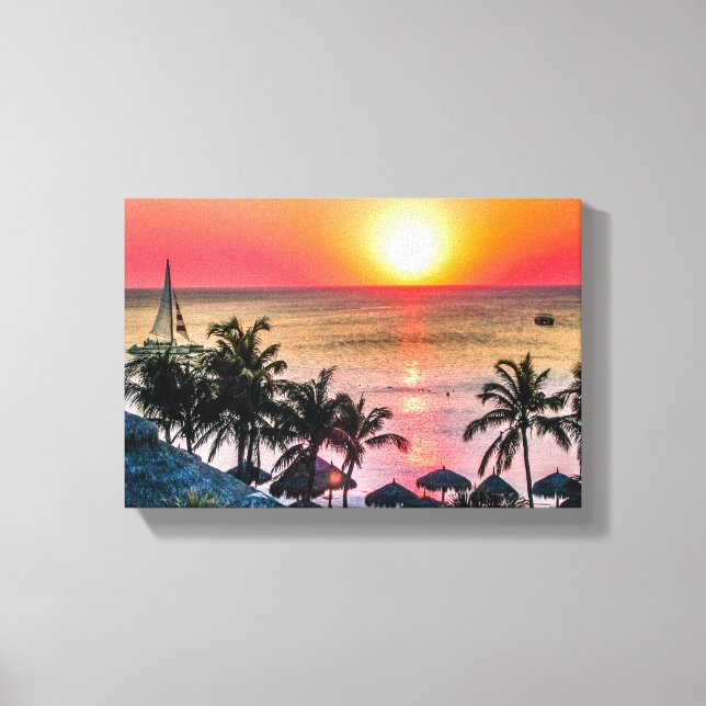 Aruba sunset canvas print (Front)