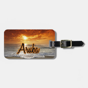 Aruba sunset luggage tag