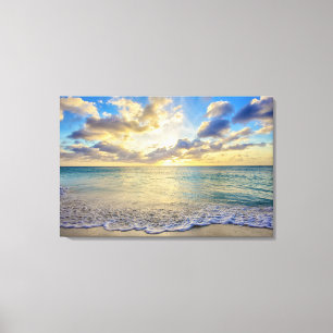 Aruba Sunset over Moving Sea Canvas Print