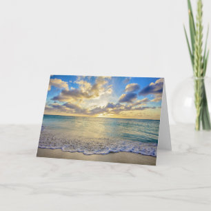 Aruba Sunset over Moving Sea Card