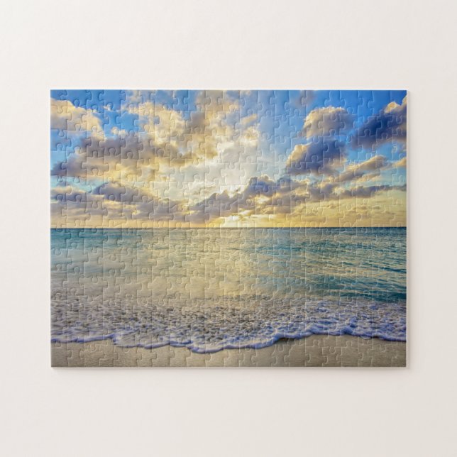 Aruba Sunset over Moving Sea Jigsaw Puzzle (Horizontal)