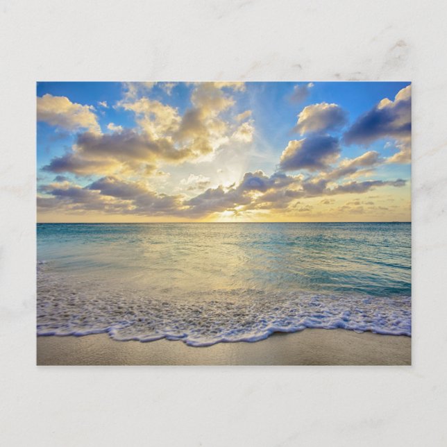 Aruba Sunset over Moving Sea Postcard (Front)