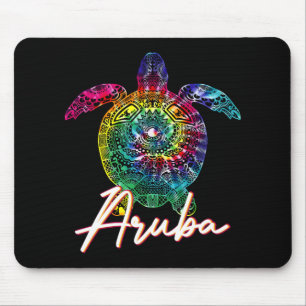 Aruba Tie Dye Sea Turtle Matching Family Vacation Mouse Mat
