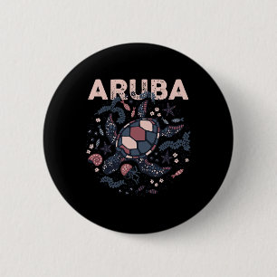 Aruba Travel Summer Holiday Aruban Turtle Tropical 6 Cm Round Badge