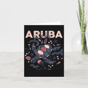 Aruba Travel Summer Holiday Aruban Turtle Tropical Card