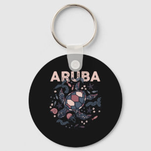 Aruba Travel Summer Holiday Aruban Turtle Tropical Key Ring