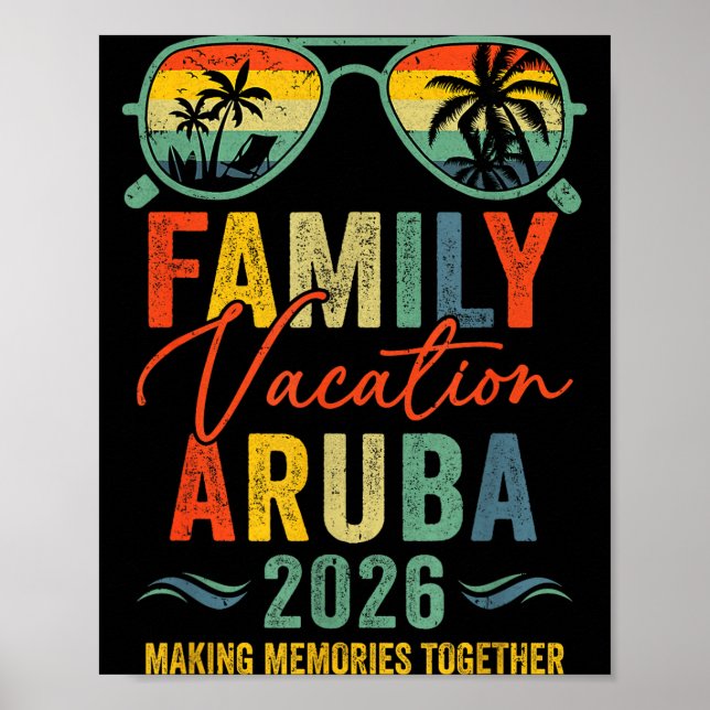 Aruba Vacation 2026 Matching Family Group Summer  Poster (Front)