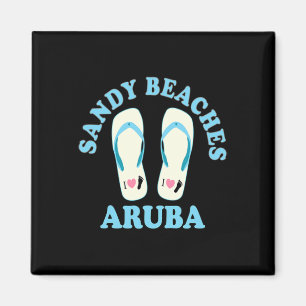 Aruba Vacation Sandy Beaches I Heart Flip Fops Hea Magnet