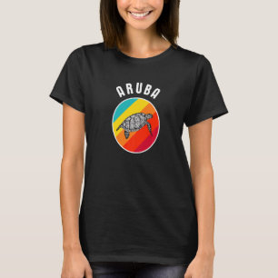 Aruba Vacation Souvenir Colourful Image Retro Turt T-Shirt