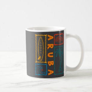 Aruba Vacation Wave Surfing Summer Beach Retro  Coffee Mug