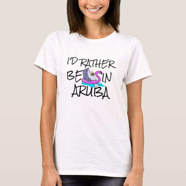 Aruba Vacay Caribbean Vacation Beaches Funny T-Shirt (Front)