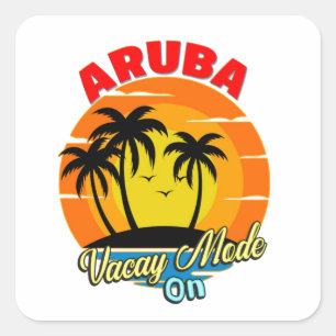 Aruba Vacay Mode On Family Group Matching Travel  Square Sticker