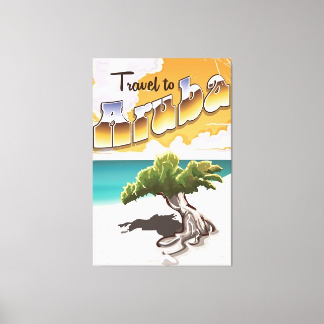 Aruba Vintage beach travel print (Front)