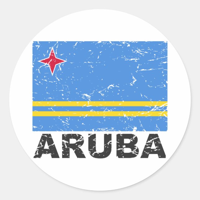 Aruba Vintage Flag Classic Round Sticker (Front)