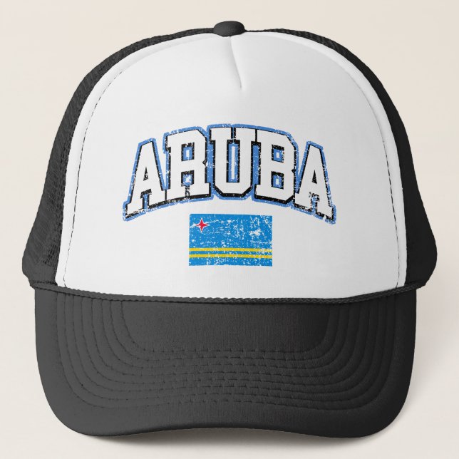 Aruba Vintage Flag Trucker Hat (Front)