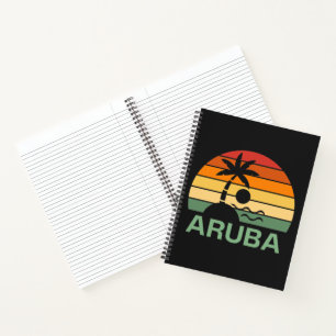 Aruba Vintage Palm Trees Summer Beach Notebook