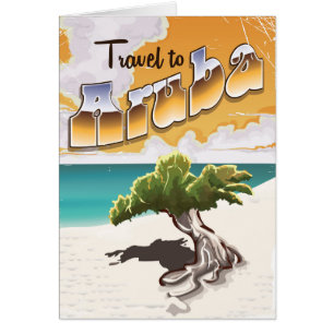 Aruba vintage travel poster