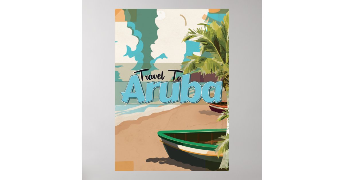 Aruba Vintage Travel Poster. advertisement | Zazzle.co.uk