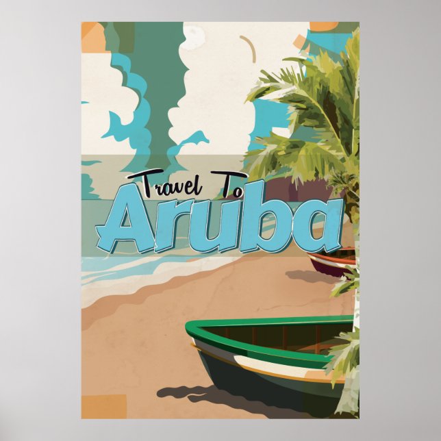 Aruba Vintage Travel Poster. Poster (Front)