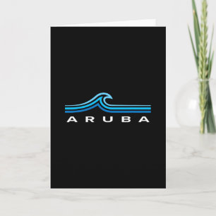 Aruba Waves Vintage Mens Womens Girls Boys Travel Card