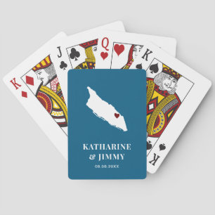 Aruba Wedding Favour Deck of Cards, Island Map Playing Cards