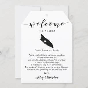 Aruba Wedding Welcome Tag, Letter Itinerary