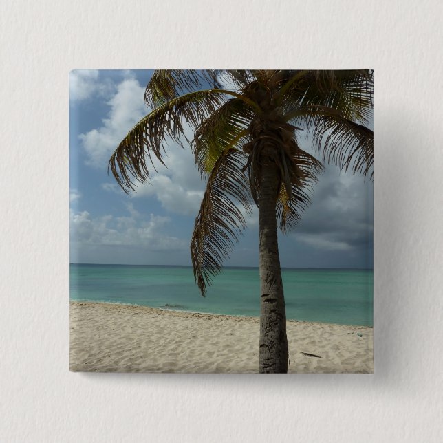 Aruban Beach I Beautiful Nature Scene 15 Cm Square Badge (Front)