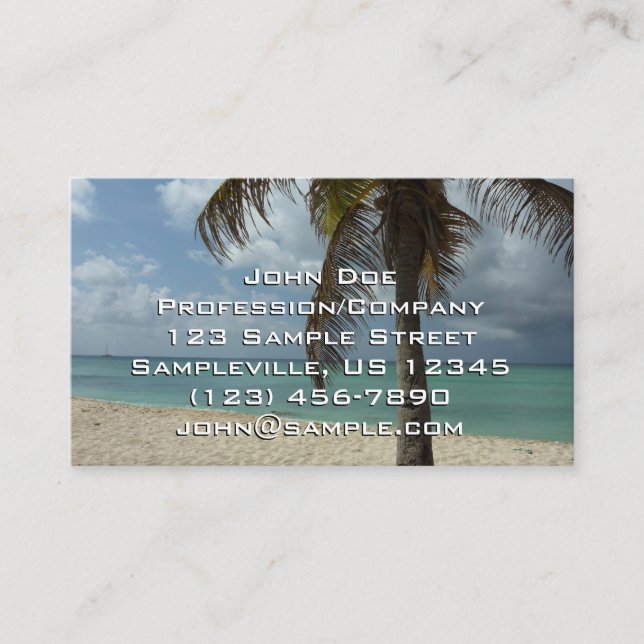 Aruban Beach I Beautiful Nature Scene Business Card (Front)