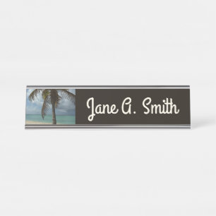 Aruban Beach I Beautiful Nature Scene Desk Name Plate