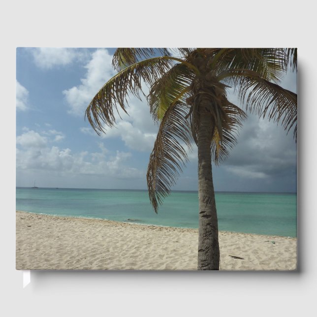 Aruban Beach I Beautiful Nature Scene Guest Book (Front)
