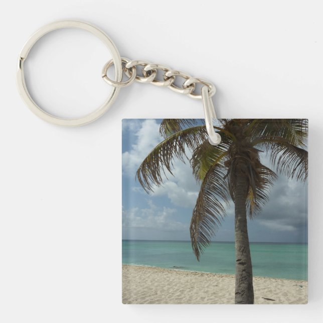Aruban Beach I Beautiful Nature Scene Key Ring (Front)