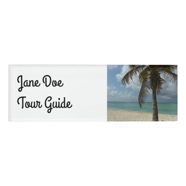 Aruban Beach I Beautiful Nature Scene Name Tag (Front)