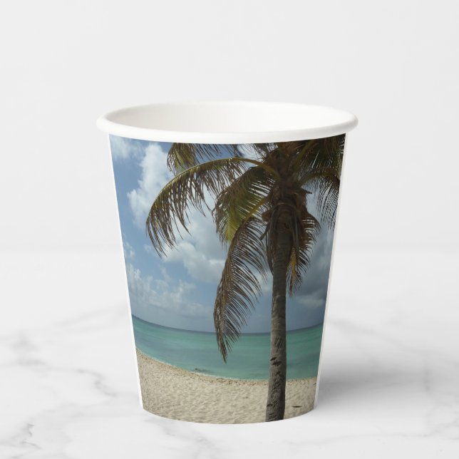Aruban Beach I Beautiful Nature Scene Paper Cups (Front)
