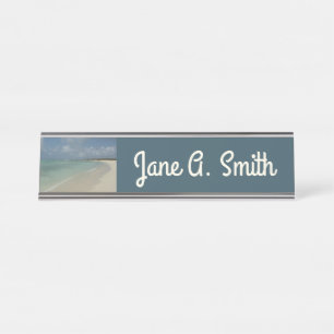 Aruban Beach II Beautiful Nature Scene Desk Name Plate