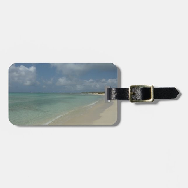 Aruban Beach II Beautiful Nature Scene Luggage Tag (Front Horizontal)